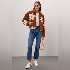 Blank NYC Brown Floral Teddy Jacket